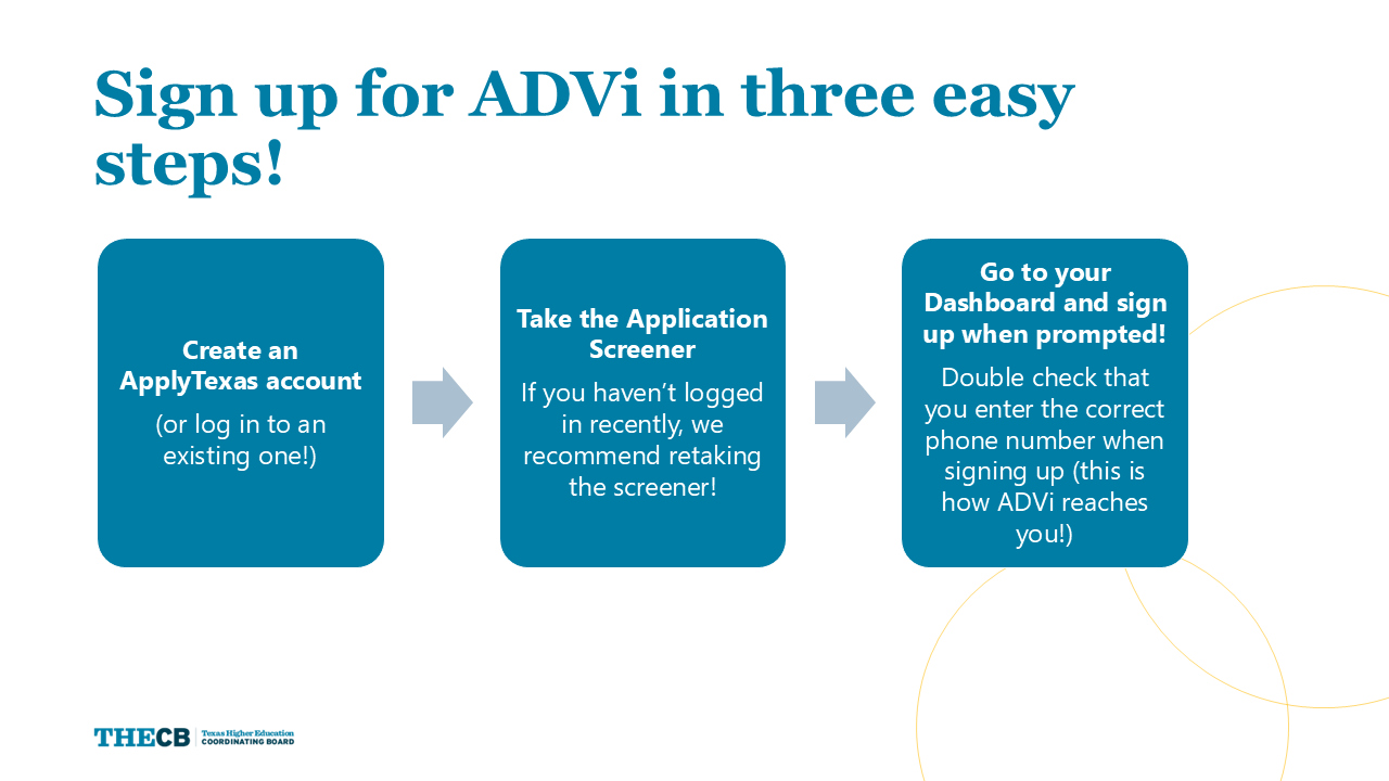 Sign up for ADVi in three easy steps
