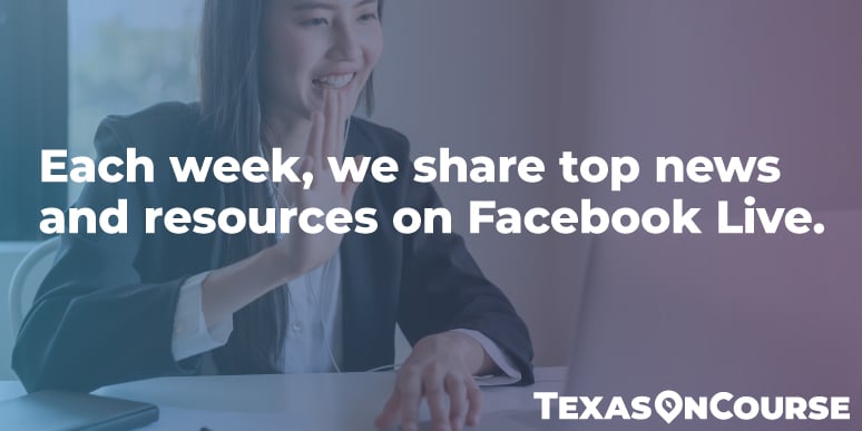 Each week, we share top news and resources on Facebook Live.